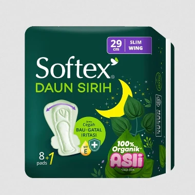 SOFTEX DAUN SIRIH MALAM PAK 29Cm - Gambar Produk